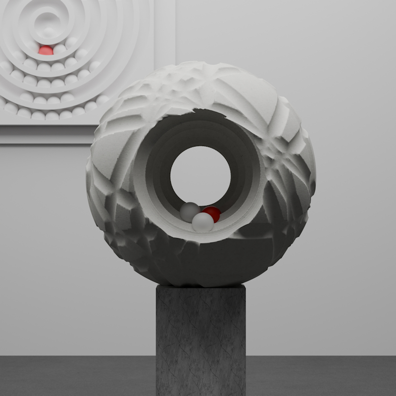 Sphere of Life - Skulptur bei Ivo Meier (Visualization in Blender)