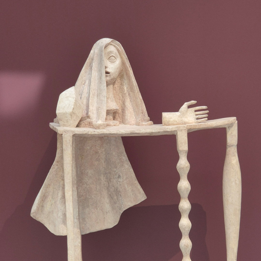 skulptur von alberto giacometti im institut giacometti, paris